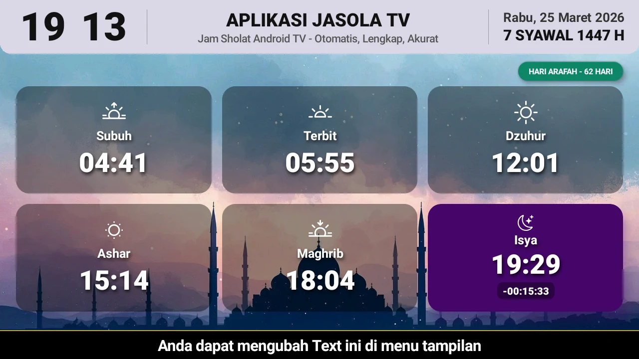 JASOLA TV - Jam Sholat Android screenshot